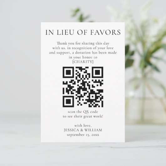 の慈善のためにQRコードとの好意に代結婚えて カード (スタンド正面)