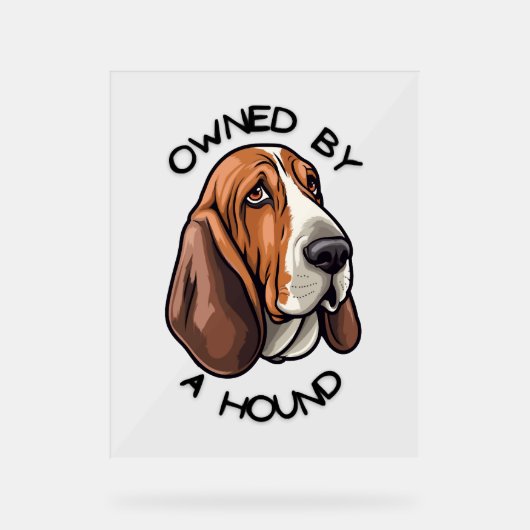 の所有Basset Hound アクリルサイン (正面)