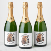の所有Basset Hound スパークリングワインラベル (ボトル)