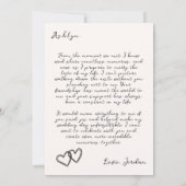 の手描き花嫁プロポーザル結婚カード 招待状 (裏面)