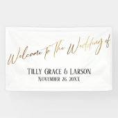 の手書き結婚タイポグラフィへようこそ 横断幕 (横)