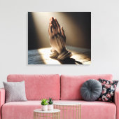 の手祈が太陽の下に キャンバスプリント (インサイチュ (リビング))