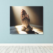 の手祈が太陽の下に キャンバスプリント (インサイチュ (ウッドフロア))