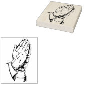 の手祈イラストレーションパターンのアートスタンプ ラバースタンプ (押印)