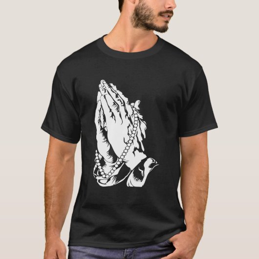 の手祈キリスト教賛美のカトリックの賜物 Tシャツ (正面)