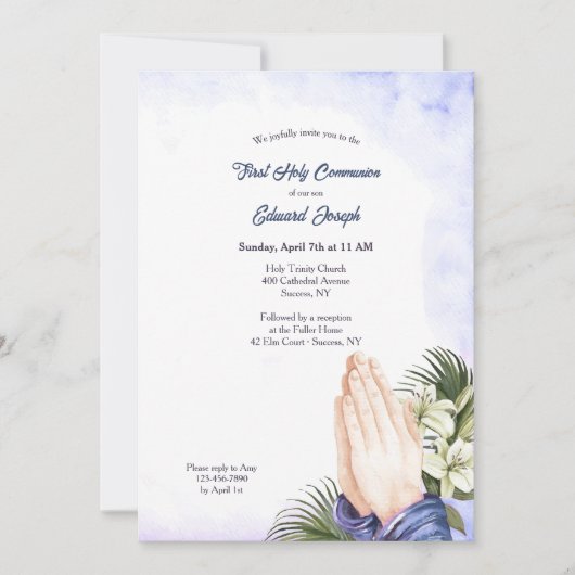 の手祈信心 招待状 (正面)