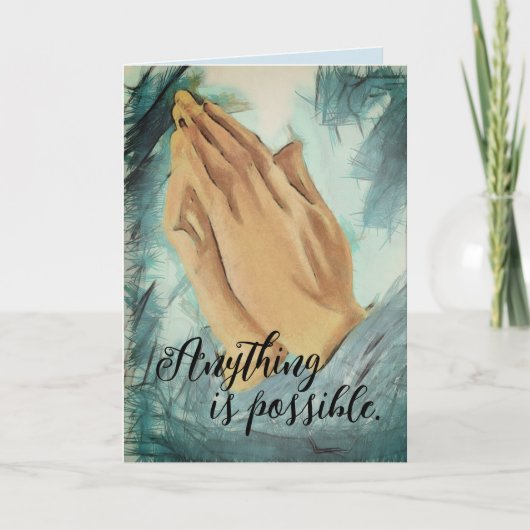 の手祈折りグリーティングカード カード (正面)