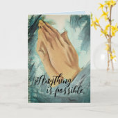 の手祈折りグリーティングカード カード (黄色い花)