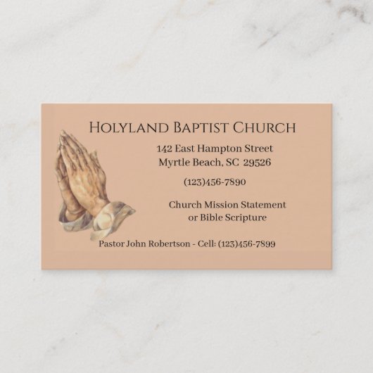 の手祈教会の名刺 名刺 (正面)