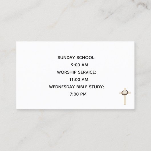 の手祈白十字教会の名刺 名刺 (裏面)