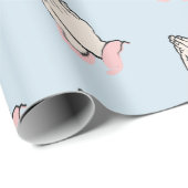 の手祈青とピンクのギフトラップ ラッピングペーパー (ロールコーナー)