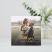 の手結婚に手紙を書いたカップルサンキューカード 招待状 (スタンド正面)