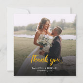 の手結婚に手紙を書いたカップルサンキューカード 招待状 (正面)