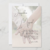 の手結婚写真No Parents's 結婚 招待状 (正面)