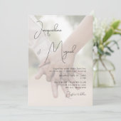 の手結婚写真No Parents's 結婚 招待状 (スタンド正面)