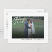 の手結婚手書きスクリプトありがとう ポストカード (正面/裏面)