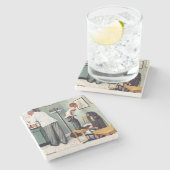 の打撃の前または医者 ストーンコースター (横)