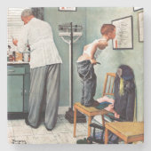 の打撃の前または医者 ストーンコースター (正面)