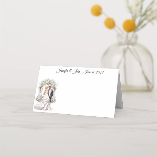 の折り結婚曲げ名前座席表 プレイスカード (正面)