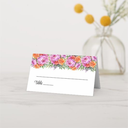 の折り結婚曲げ名前座席表 プレイスカード (正面)