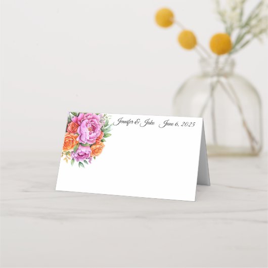 の折り結婚曲げ名前座席表 プレイスカード (正面)