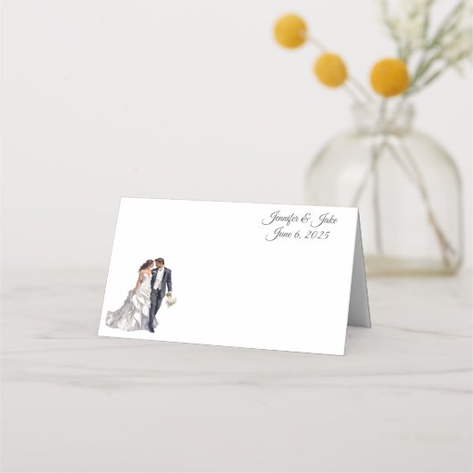 の折り結婚曲げ名前座席表 プレイスカード (正面)