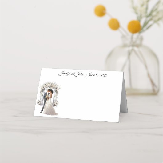 の折り結婚曲げ名前座席表 プレイスカード (正面)