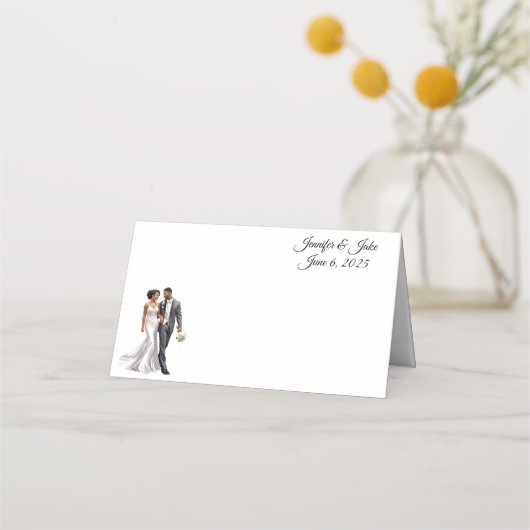 の折り結婚曲げ名前座席表 プレイスカード (正面)