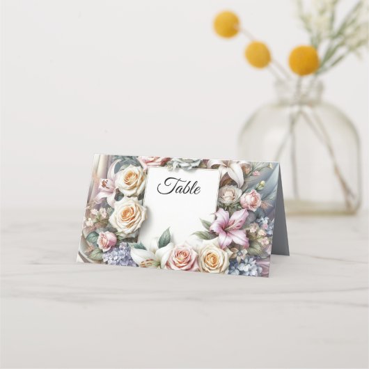 の折り結婚曲げ座席表 プレイスカード (正面)