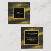 *~*の抽象的ではっきりしたな金ゴールド塵および黒の刺激 スクエア名刺 (正面/裏面)