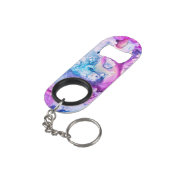 *~*の抽象的でモダンな水彩画のピンクのすみれ色の紫色 キーホルダー栓抜き (裏面アングル)