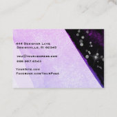 *~*の抽象的でモダンな花のグリッターの幾何学的な黒 名刺 (裏面)