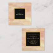 *~*の抽象的なパステル調のモモのピンクの金ゴールドのグリッターの塵 スクエア名刺 (正面/裏面)