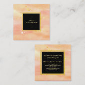 *~*の抽象的なパステル調のモモの金ゴールドの泡点 スクエア名刺 (正面/裏面)