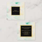 *~*の抽象的なパステル調の水彩画の金ゴールドのグリッターフレーム スクエア名刺 (正面/裏面)