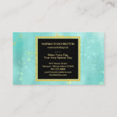 *~*の抽象的なパステル調の真新しい水の金ゴールドのグリッターの塵 名刺 (裏面)