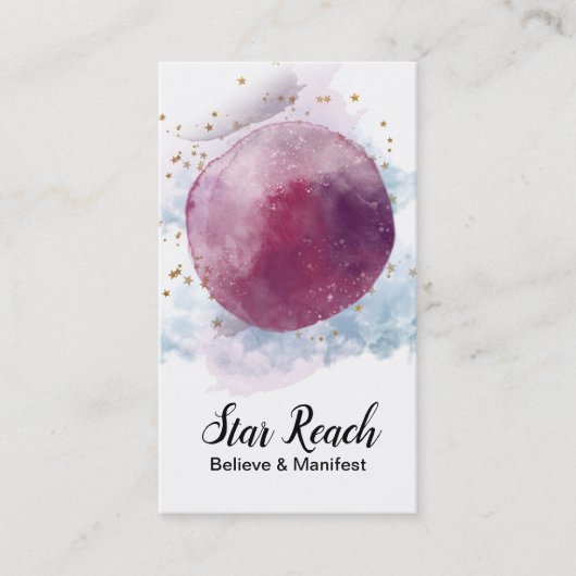 *~*の抽象的な星のCosmoの空の水彩画の宇宙 名刺 (正面)