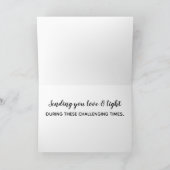 *~*の抽象的な水彩画の紫色の黒いラベンダーのピンク カード (内部)