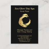 *~*の抽象的な禅の金ゴールドのブラシの霊気の黙想 名刺 (裏面)