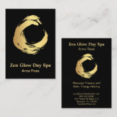 *~*の抽象的な禅の金ゴールドのブラシの霊気の黙想 名刺 (正面/裏面)