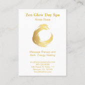 *~*の抽象的な禅の金ゴールドのブラシの黙想の霊気のヨガ 名刺 (裏面)