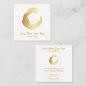 *~*の抽象的な金ゴールドのブラシの霊気の禅のヨガの黙想 スクエア名刺 (正面/裏面)