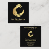 *~*の抽象的な金ゴールドのブラシの霊気の禅の黙想 スクエア名刺 (正面/裏面)