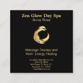 *~*の抽象的な金ゴールドのブラシの霊気の禅の黙想 スクエア名刺 (裏面)