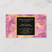 *~*の抽象的な金ゴールドの黒のグリッターの紫色の黄色 名刺 (裏面)