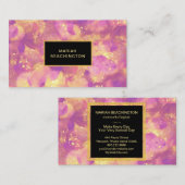 *~*の抽象的な金ゴールドの黒のグリッターの紫色の黄色 名刺 (正面/裏面)