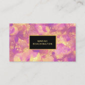 *~*の抽象的な金ゴールドの黒のグリッターの紫色の黄色 名刺 (正面)