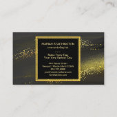*~*の抽象的な金ゴールド塵の黒の金ゴールドのグリッター 名刺 (裏面)