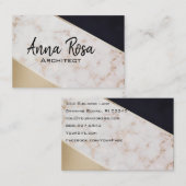 *~*の抽象芸術のばら色の金ゴールドホイルの幾何学的なブロック 名刺 (正面/裏面)