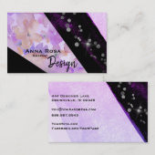 *~*の抽象芸術のグリッターのモダンな花の幾何学的な黒 名刺 (正面/裏面)